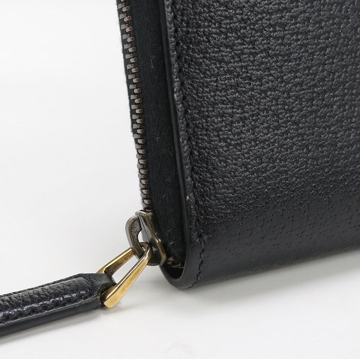 GUCCI 428736 Long Wallet GG Marmont Zip around wallet leather black unisex