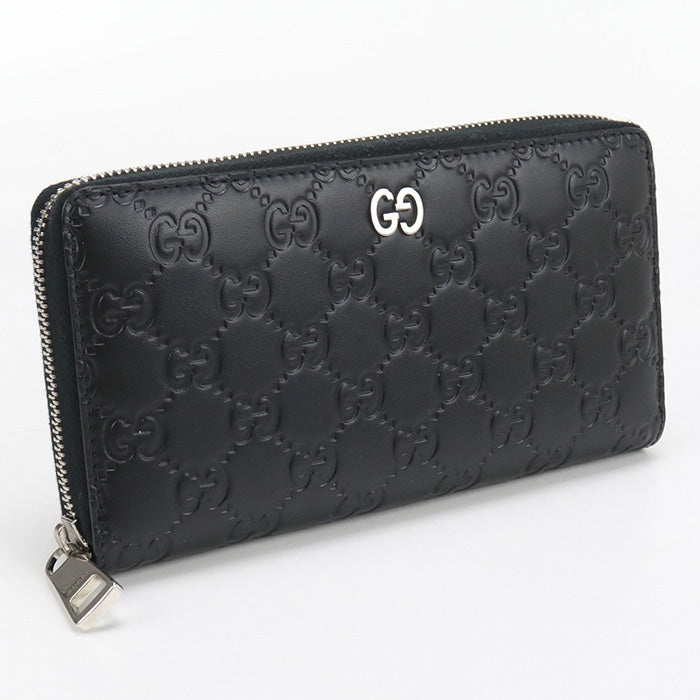 GUCCI 473928 Zip around wallet Dorian PurseZip Around leather Black mens