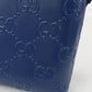 GUCCI 696009 Shoulder Bag GG emboss Medium 2-Way Clutch Bag leather blue mens