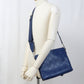 GUCCI 696009 Shoulder Bag GG emboss Medium 2-Way Clutch Bag leather blue mens