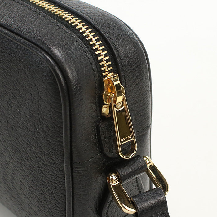 GUCCI 517350 Shoulder Bag Offidia Sherry Line Pochette leather black Women