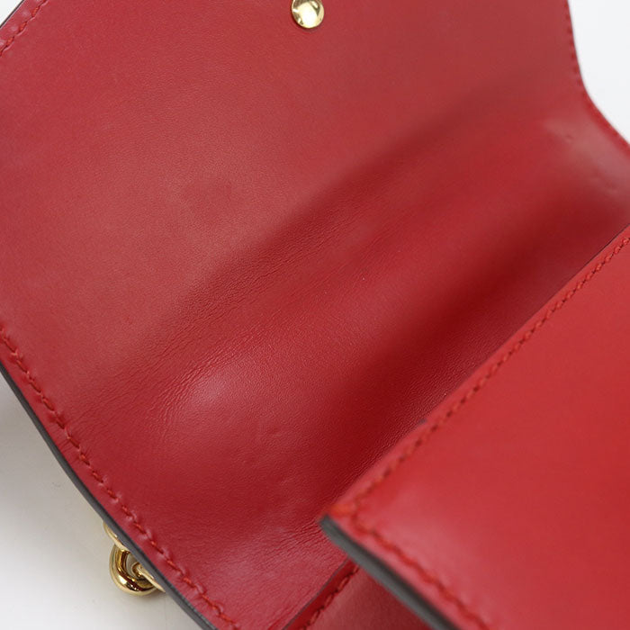 GUCCI GU89861 ChainShoulder Bag Silvi Shoulder Bag leather red Women