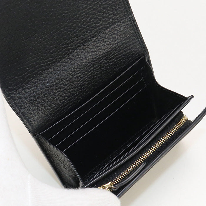 GUCCI GU90429 Bicolor Medium GG Folded wallet GG Supreme Canvas black Women