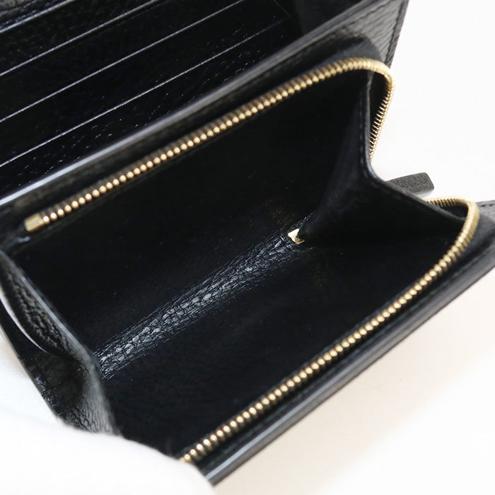 GUCCI GU90429 Bicolor Medium GG Folded wallet GG Supreme Canvas black Women