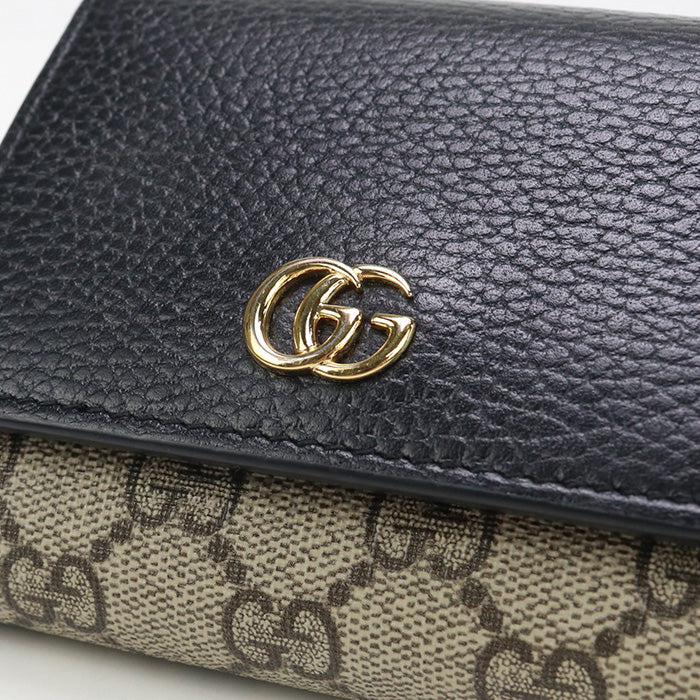 GUCCI GU90429 Bicolor Medium GG Folded wallet GG Supreme Canvas black Women