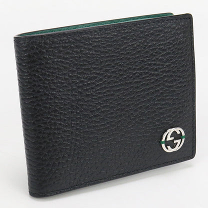 GUCCI 610466 CA02N 1080 Bi-fold wallet Interlocking G Coin wallet leather black mens
