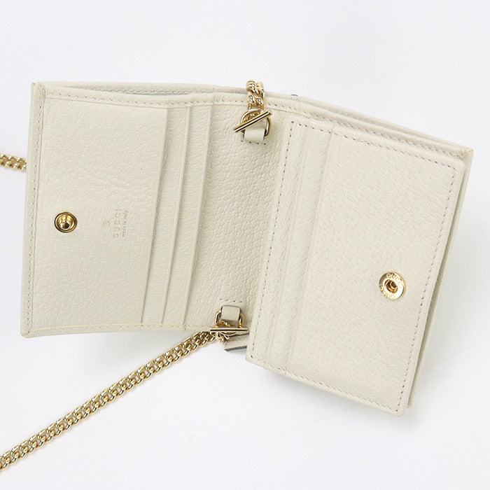 GUCCI GU90460 Chain wallet Intermarmont Chain wallet leather white Women