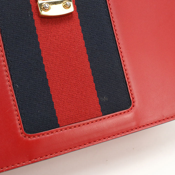 GUCCI 421882 Silvi Shoulder Bag leather red Women