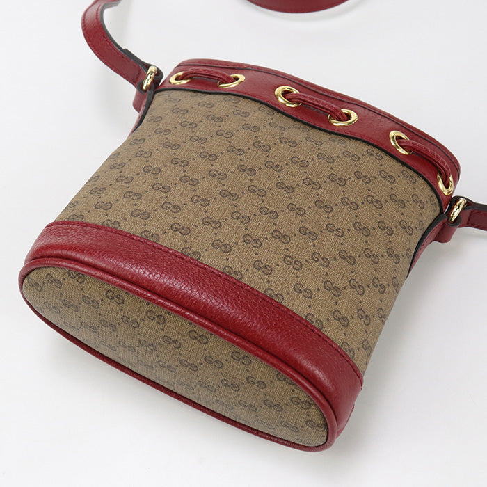 GUCCI 647801 Doraemon Micro GG Diagonal Shoulder Bag PVC/leather brown Women