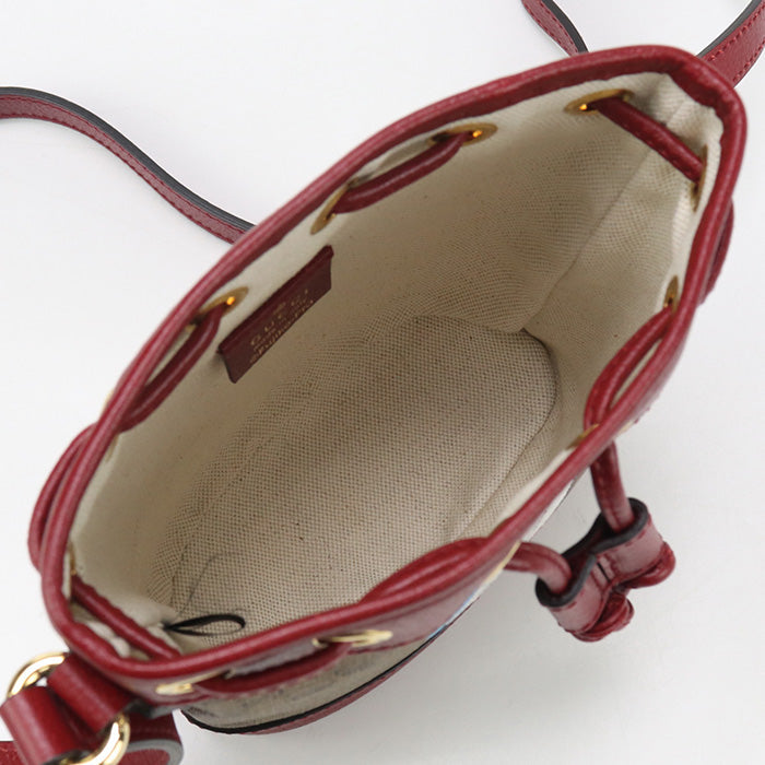 GUCCI 647801 Doraemon Micro GG Diagonal Shoulder Bag PVC/leather brown Women