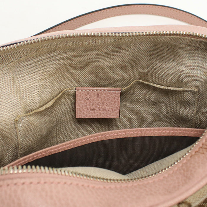 GUCCI 449413 Shoulder Bag Pochette GG canvas,leather beige Women