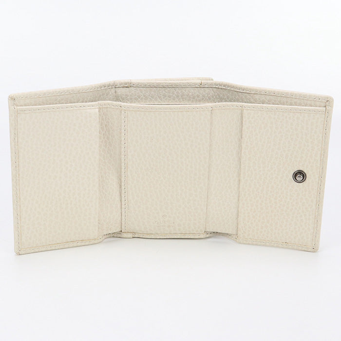 GUCCI 644407 tri-fold wallet GG Marmont Compact wallet leather ivory Women
