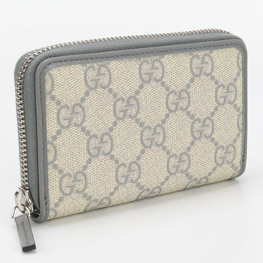 GUCCI 255452 coin purse GG Supreme Zip coin case PVC gray Women(unisex)