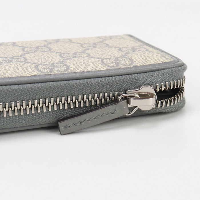 GUCCI 255452 coin purse GG Supreme Zip coin case PVC gray Women(unisex)