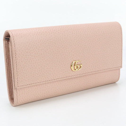 GUCCI 456116 Long wallet GG Marmont Petit Marmont Continental wallet leather pink Women