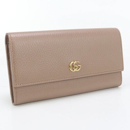 GUCCI 456116 Long wallet Double G Continental wallet leather pink Women