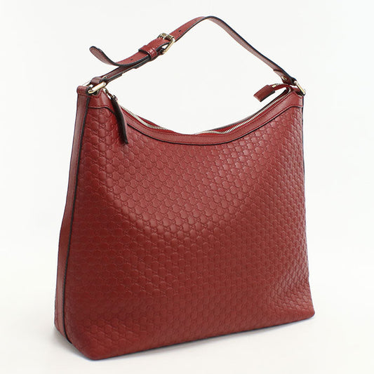 GUCCI 449732 one belt Micro Guccisima leather/One Shoulder Bag Red Women