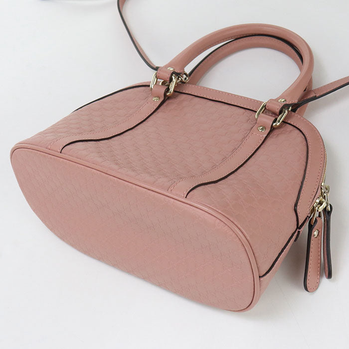GUCCI 449654 2WAY Micro Guccisima Handbag leather pink Women