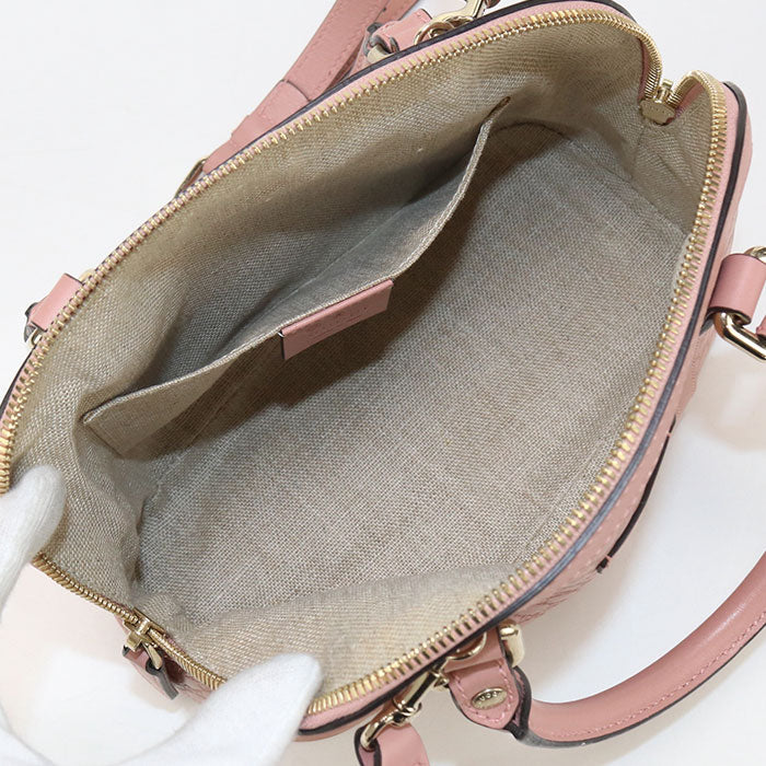 GUCCI 449654 2WAY Micro Guccisima Handbag leather pink Women