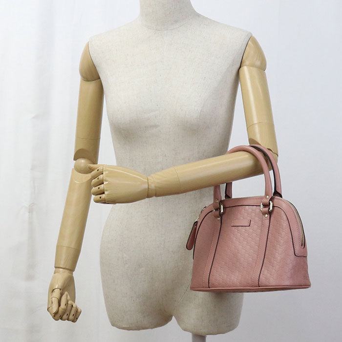 GUCCI 449654 2WAY Micro Guccisima Handbag leather pink Women