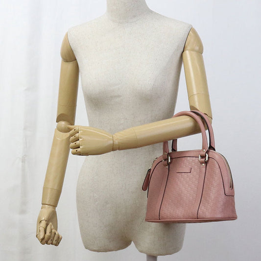 GUCCI 449654 2WAY Micro Guccisima Handbag leather pink Women