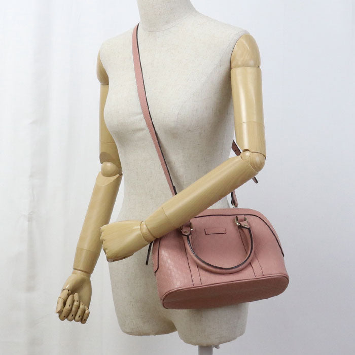 GUCCI 449654 2WAY Micro Guccisima Handbag leather pink Women