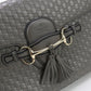 GUCCI 449636 Micro Guccisima Chain bag Shoulder Bag leather gray Women