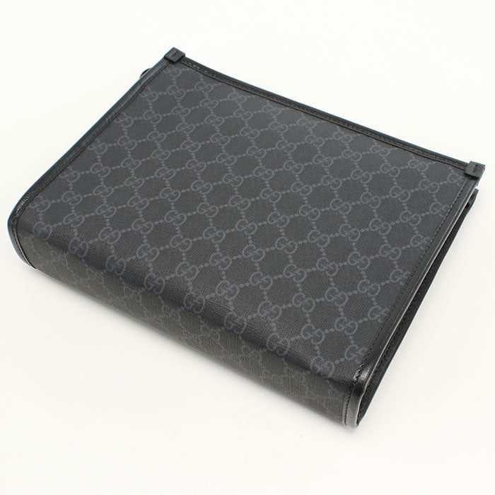 GUCCI 672956 Interlocking G Clutch bag GG Supreme black mens