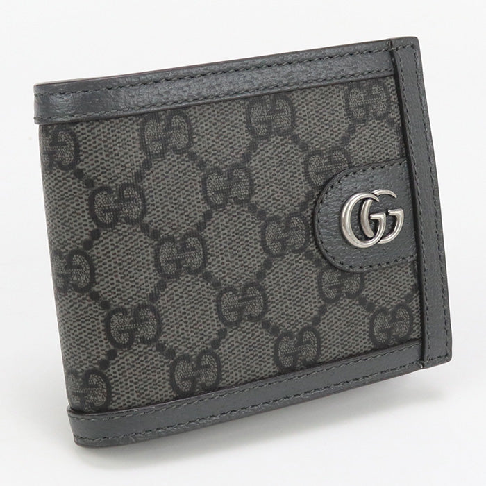 GUCCI 597609 Bifold wallet GG coin wallet Ofidia Flap wallet GG Supreme Canvas,leather gray mens