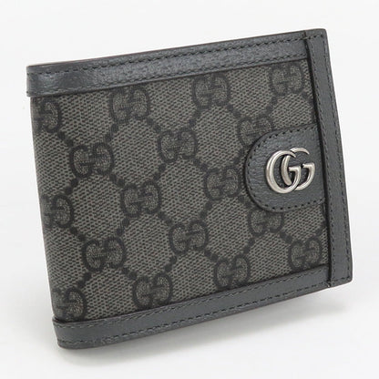 GUCCI 597609 Bifold wallet GG coin wallet Ofidia Flap wallet GG Supreme Canvas,leather gray mens