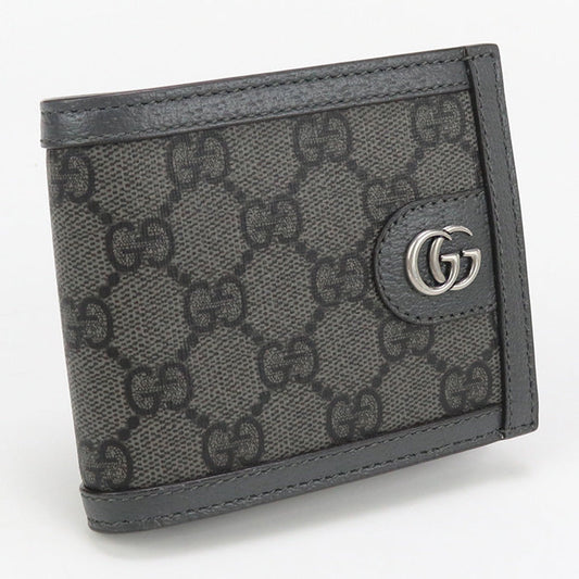 GUCCI 597609 Bifold wallet GG coin wallet Ofidia Flap wallet GG Supreme Canvas,leather gray mens