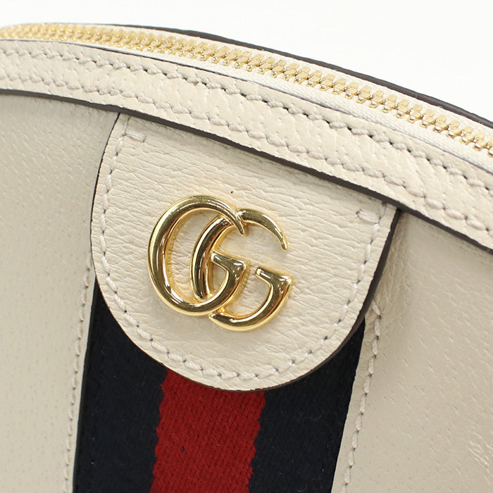 GUCCI 499621 Small Ofidia Diagonal Shoulder Bag leather white Women