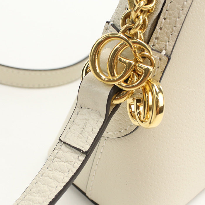 GUCCI 499621 Small Ofidia Diagonal Shoulder Bag leather white Women