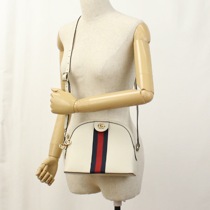GUCCI 499621 Small Ofidia Diagonal Shoulder Bag leather white Women