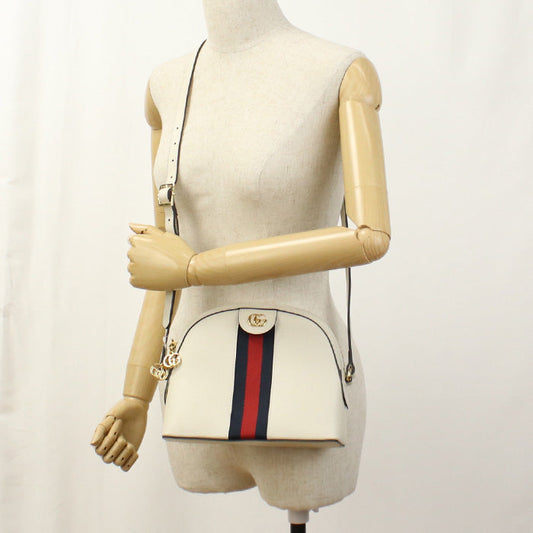 GUCCI 499621 Small Ofidia Diagonal Shoulder Bag leather white Women