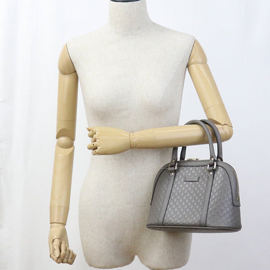 GUCCI 449654 BMJ1G 1226 2WAY Micro Guccisima Handbag leather gray Women