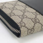 GUCCI 451249  GG Supreme PurseZip Around PVC/leather beige Women