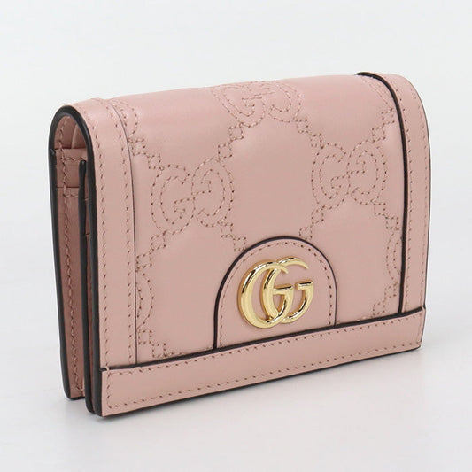 GUCCI 723786 Card Case wallet GG matelasse Folded wallet leather pink Women