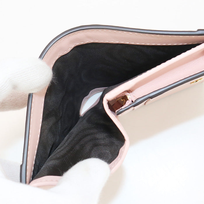 GUCCI 723786 Card Case wallet GG matelasse Folded wallet leather pink Women