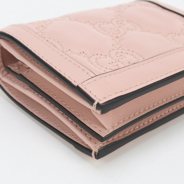 GUCCI 723786 Card Case wallet GG matelasse Folded wallet leather pink Women
