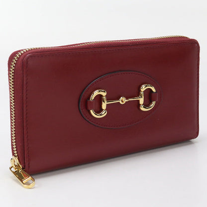 GUCCI 621889 Long wallet Gucci Horsebit 1955 Zipper wallet leather Red Women