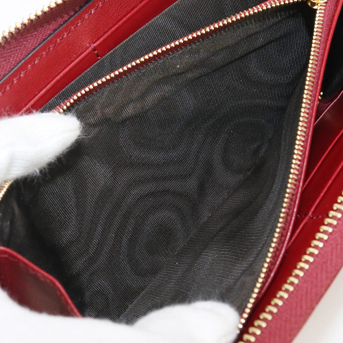 GUCCI 621889 Long wallet Gucci Horsebit 1955 Zipper wallet leather Red Women