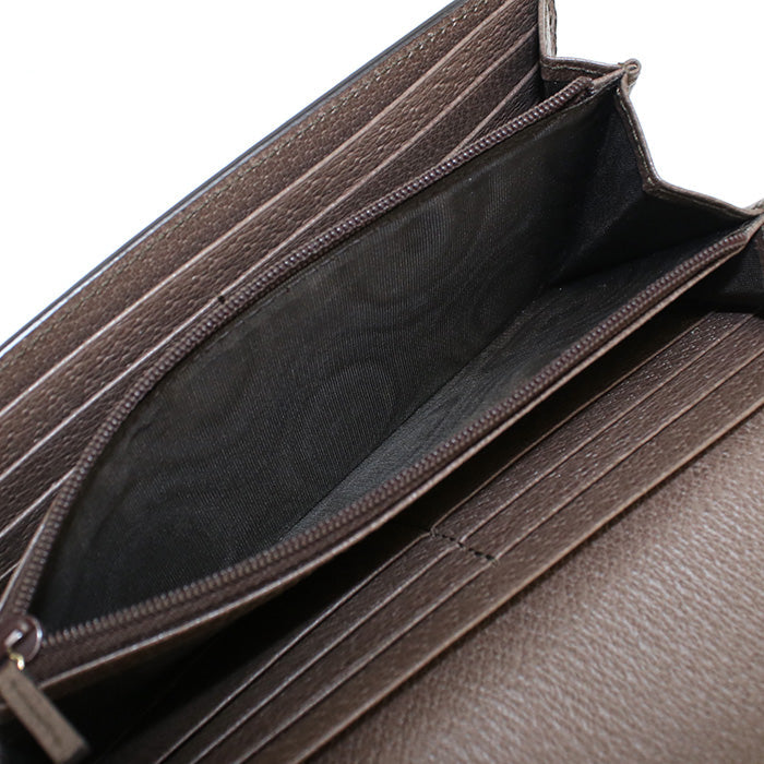 GUCCI 523153 Long wallet with double fold coin purse GG Supreme beige Women