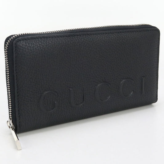 GUCCI 835120 AAE1W 1000 Zip around wallet GUCCI logo Purse leather Black mens