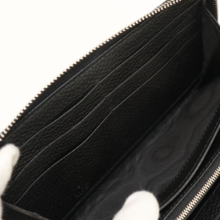 GUCCI 835120 AAE1W 1000 Zip around wallet GUCCI logo Purse leather Black mens