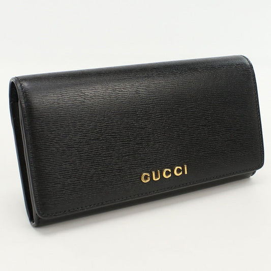 GUCCI 772638 wallet script Long wallet with double fold coin purse black Women