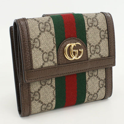 GUCCI 523173 Bifold Wallet Ofidia Folded wallet GG Supreme beige Women