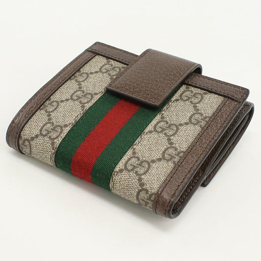 GUCCI 523173 Bifold Wallet Ofidia Folded wallet GG Supreme beige Women