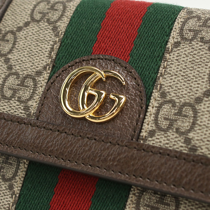 GUCCI 523173 Bifold Wallet Ofidia Folded wallet GG Supreme beige Women
