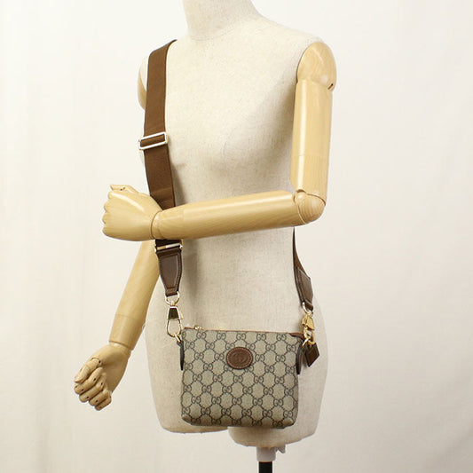 GUCCI 723306 Interlocking G Diagonal Shoulder Bag GG Supreme beige Women